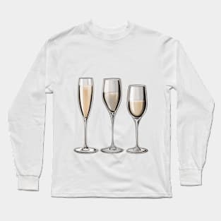 Elegant Champagne Flutes Trio No. 970 Long Sleeve T-Shirt